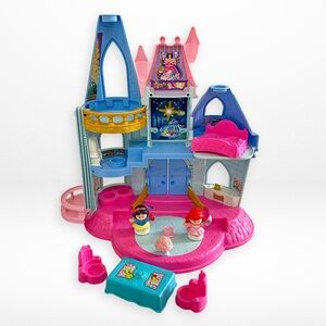 RARE Toys R Us Exclusive Blue Little People Disney Songs Palace + 2 Princesses